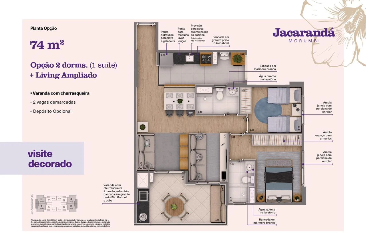 Planta com 2 dorms 0
