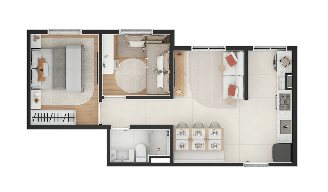 Planta de 2 Dormitórios 0