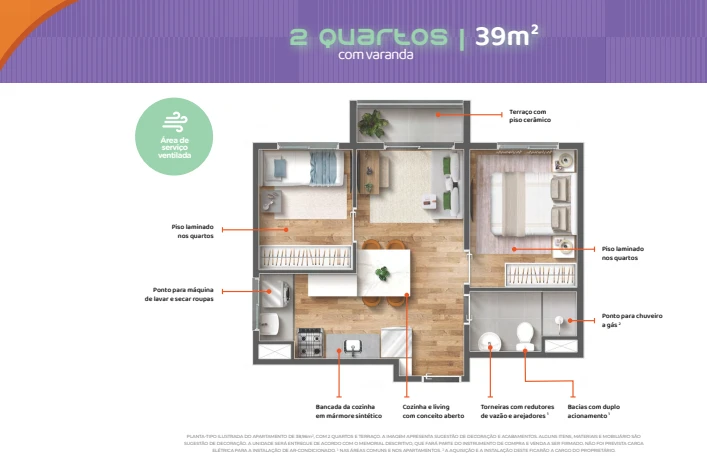 Planta de 2 Dormitórios 0