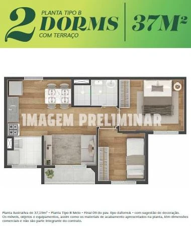 Planta de 2 Dormitórios 0