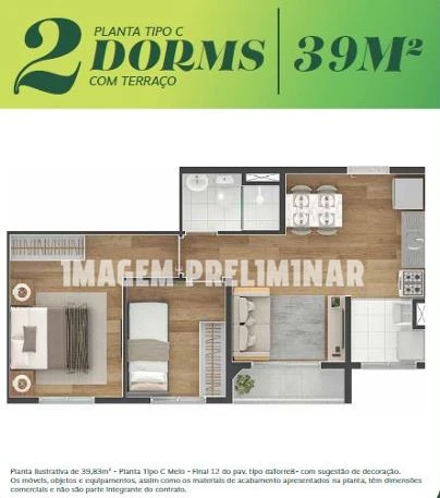 Planta de 2 Dormitórios 0