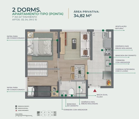 Planta de 2 Dormitórios 0