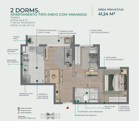 Planta de 2 Dormitórios 0