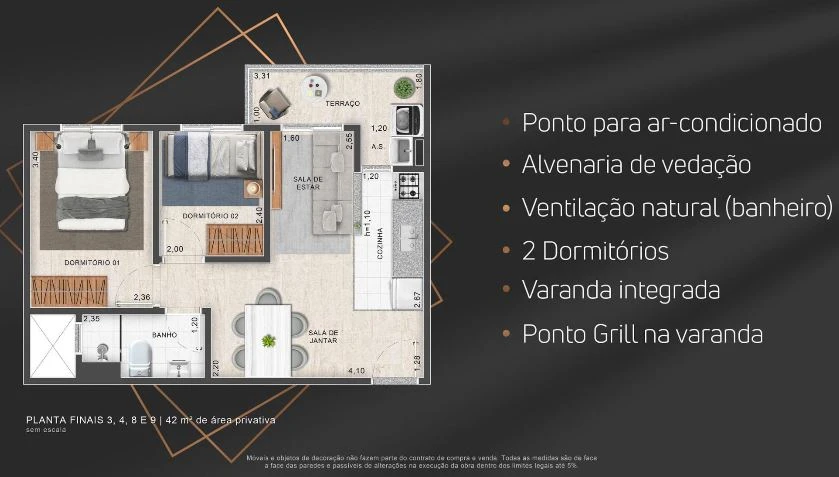 2 Dormitórios 0
