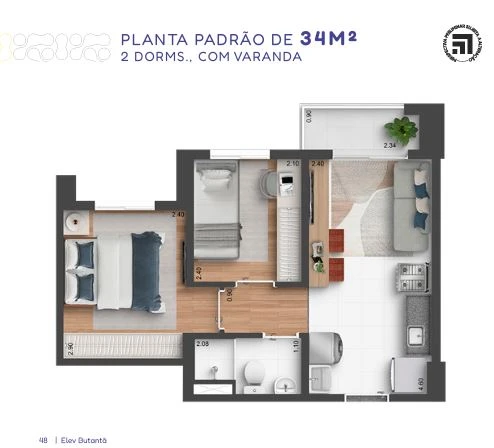 Planta de 2 Dormitórios 0