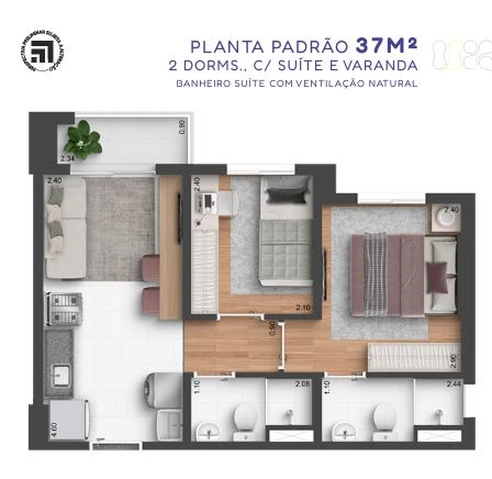 Planta de 2 Dormitórios 0