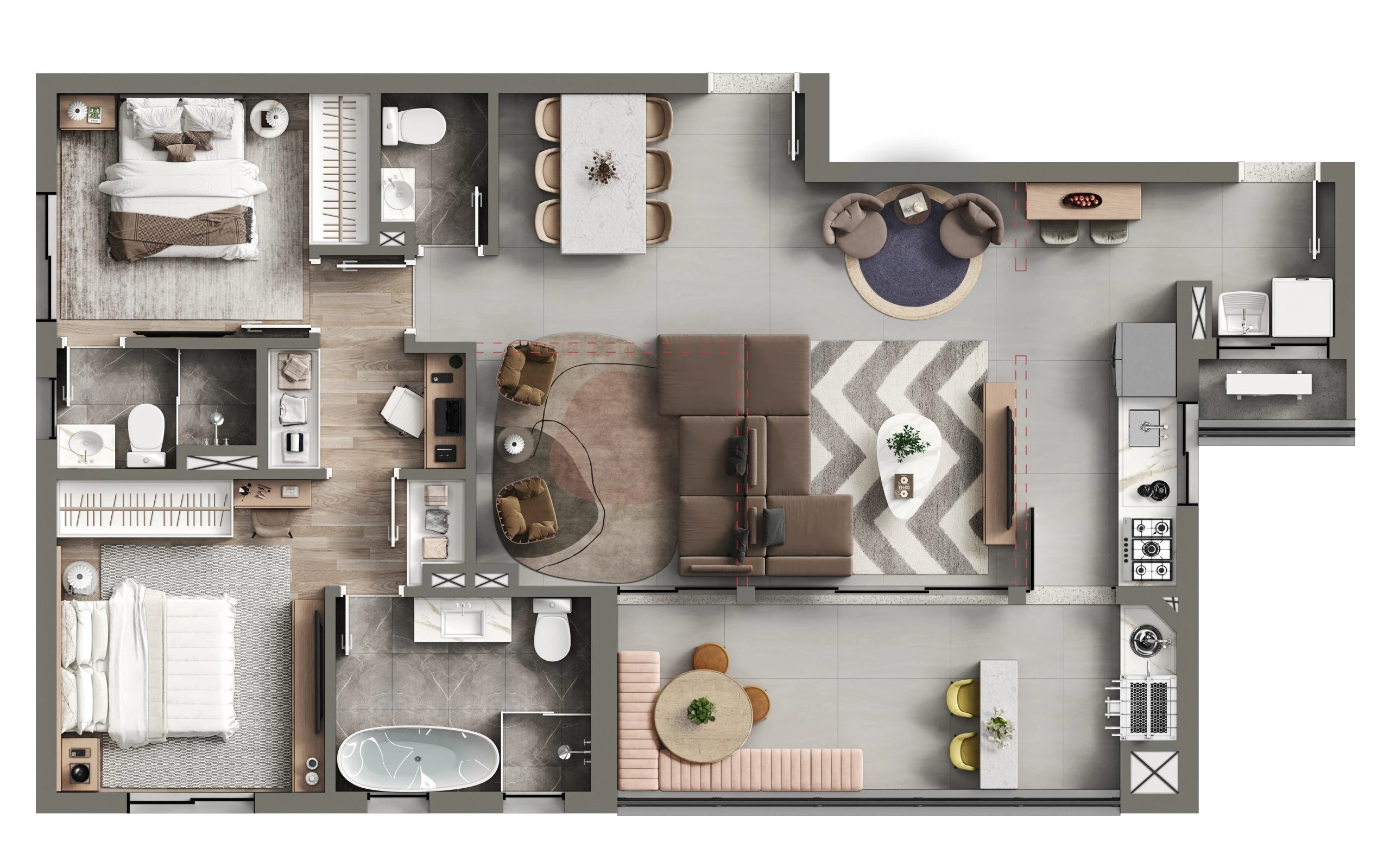 Planta de 2 Dormitórios 0