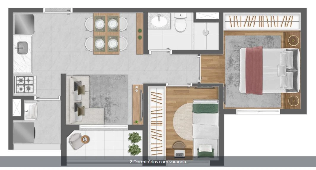 Planta de 2 Dormitórios 0