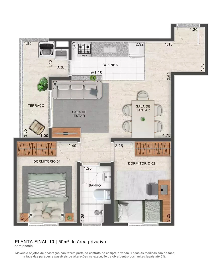 Planta de 2 Dormitórios 0