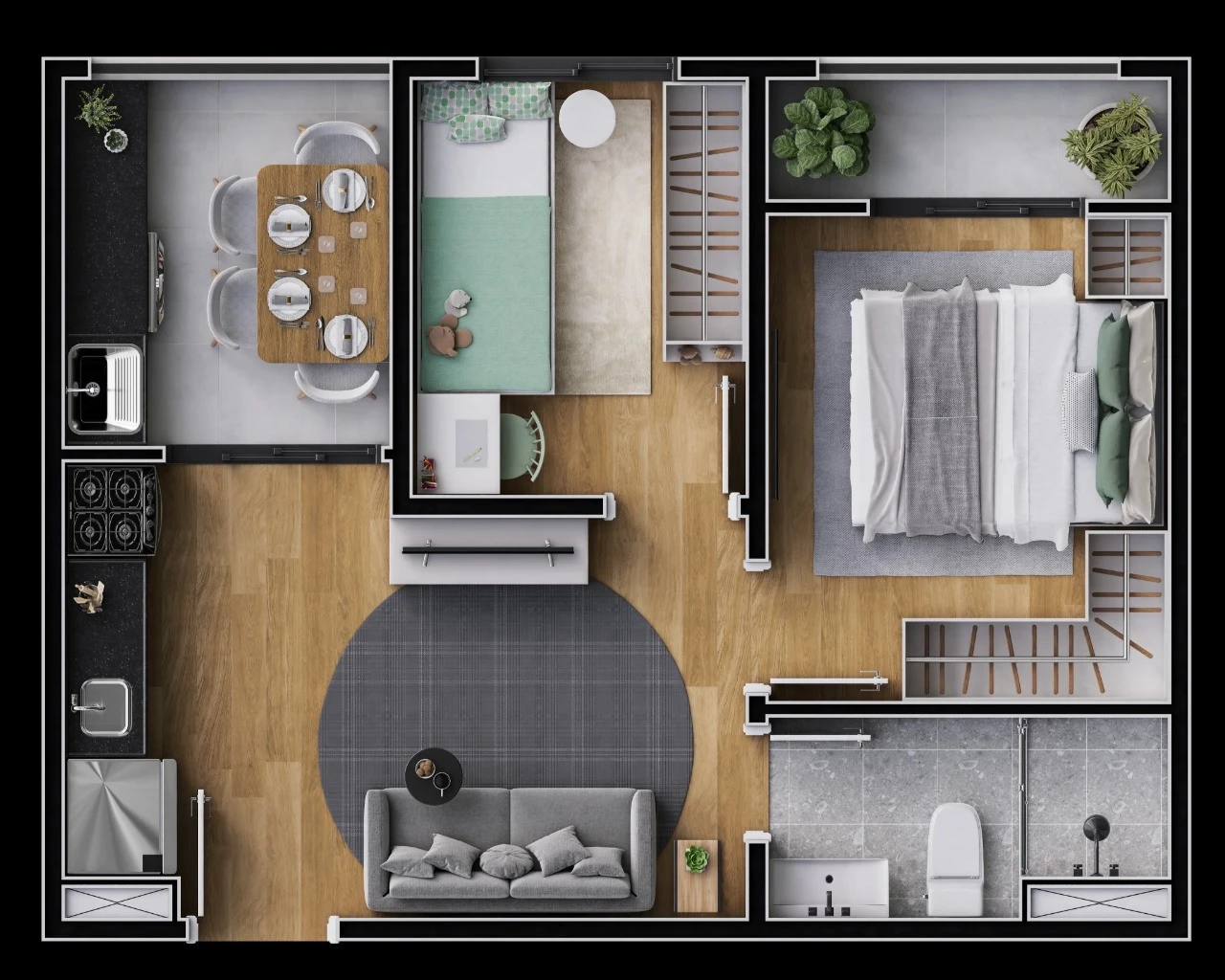 Planta de 2 Dormitórios 0