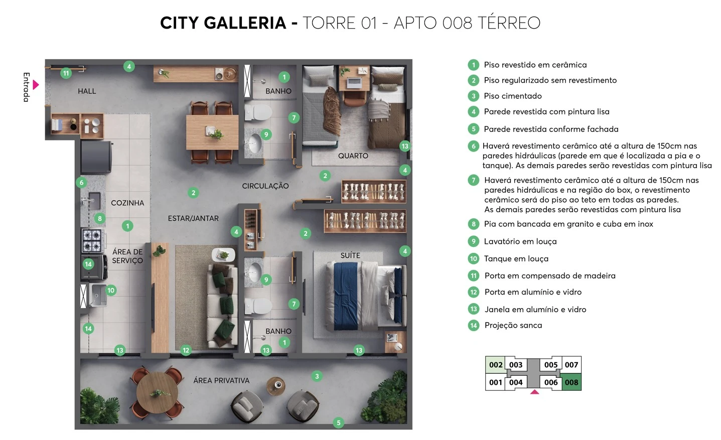 Planta de 2 dormitórios 0