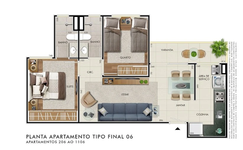 planta 2 dormitórios 0