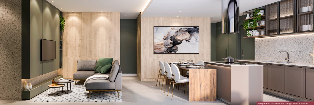 Sala & Cozinha Integrada 95m2