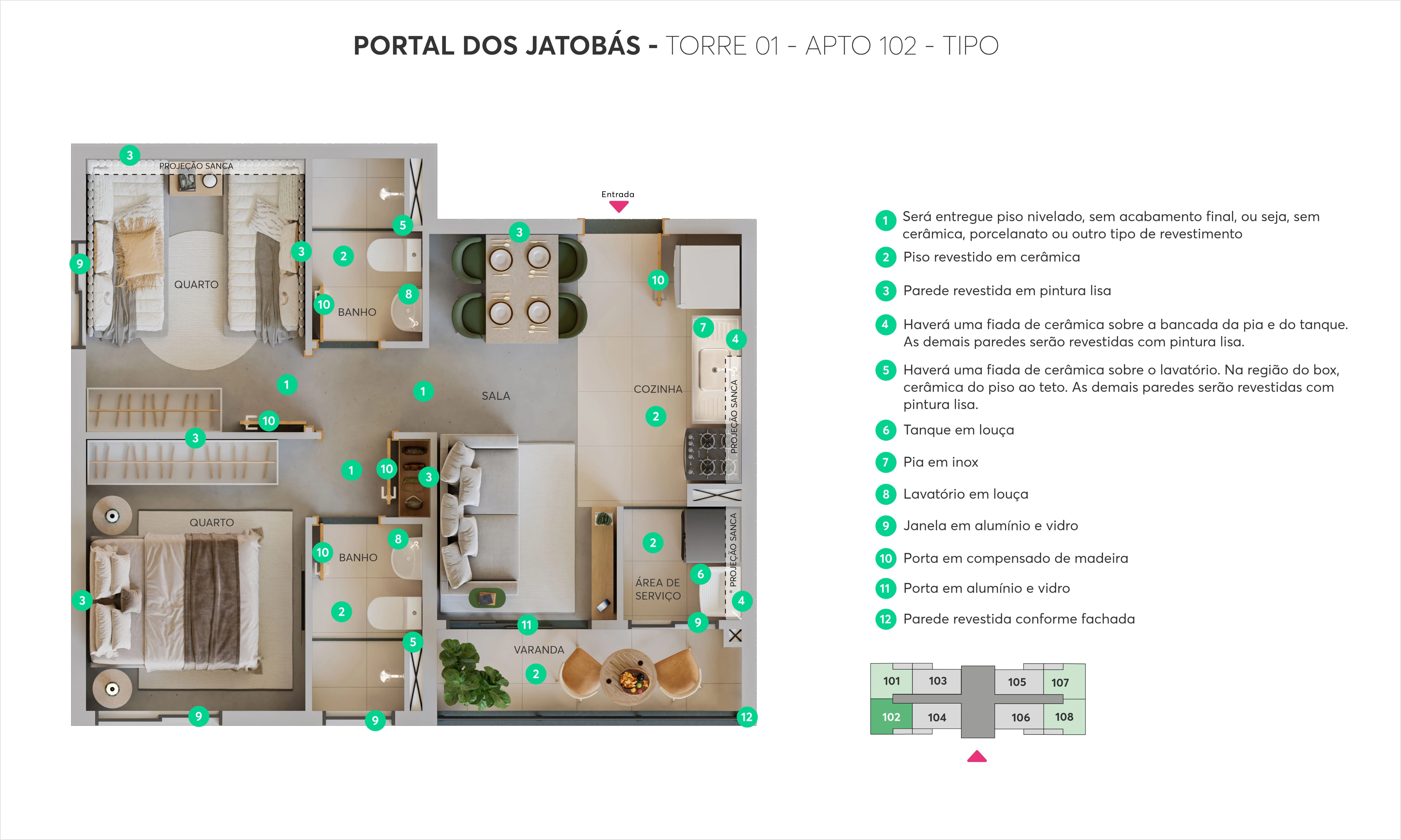 Planta 2 Dorm tipo Ponta 0