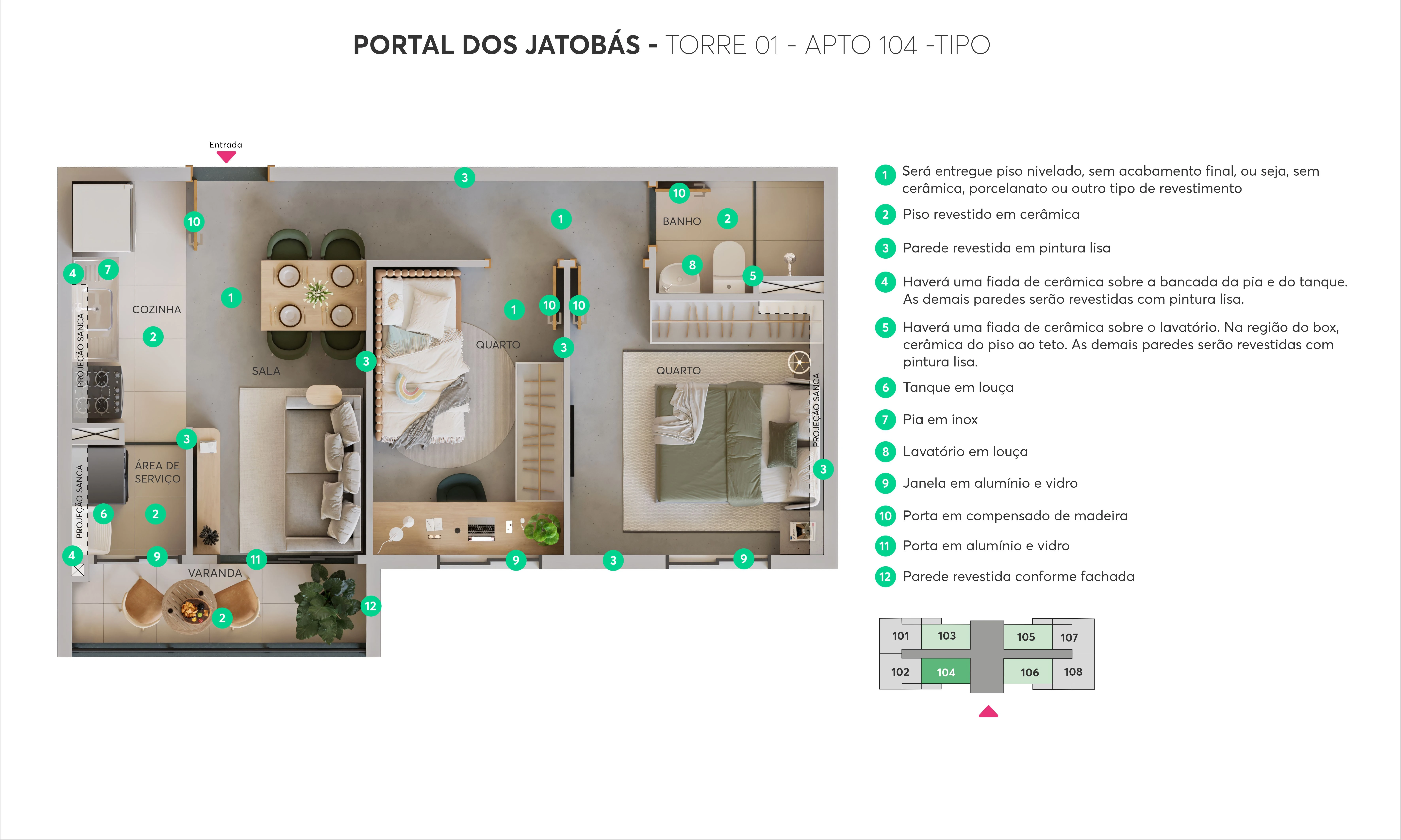Planta 2 Dorm tipo Meio 0