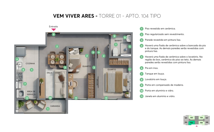 Planta 2 Dorm tipo Meio 0