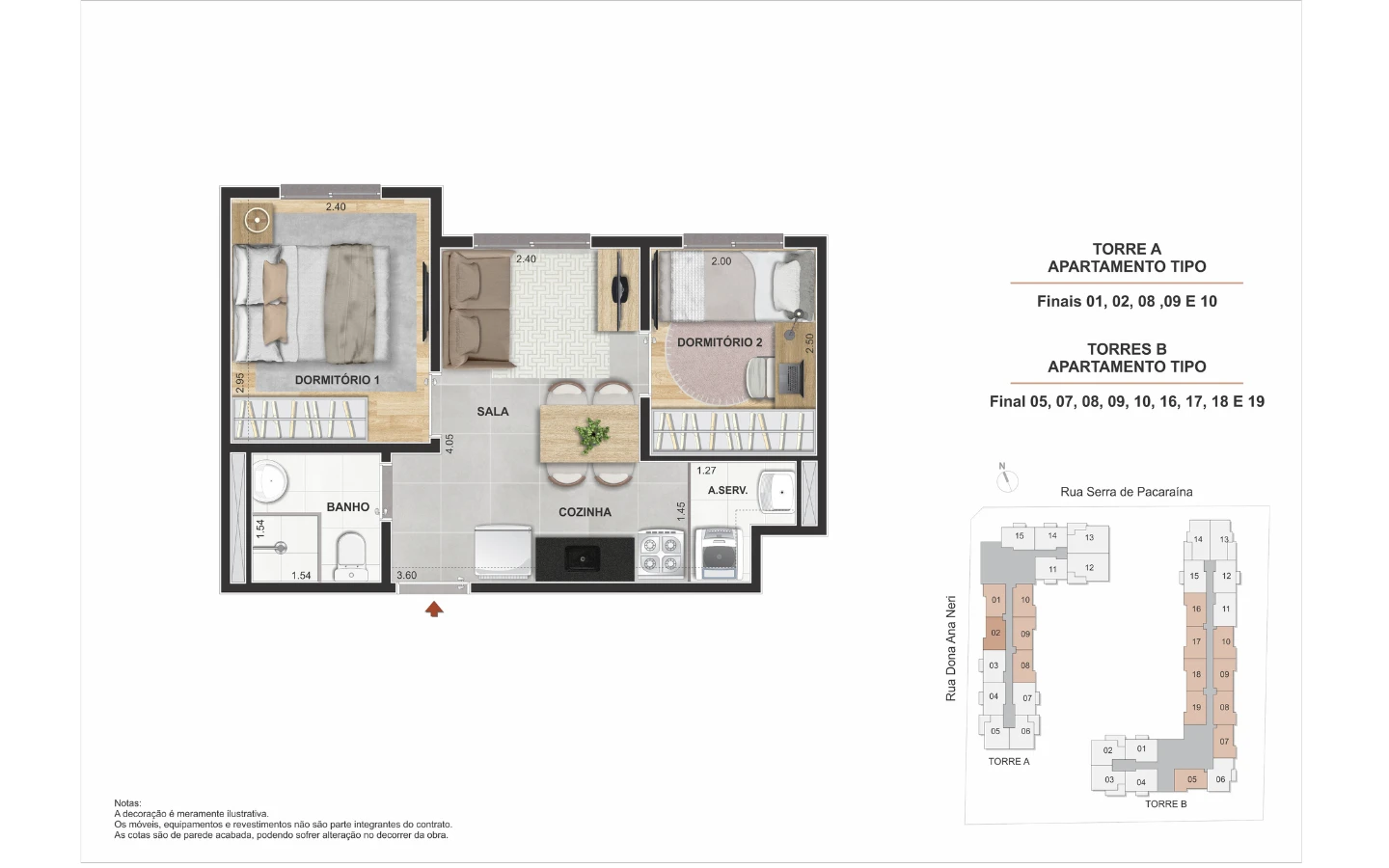 Planta 2 dormitórios (opção 1) 0