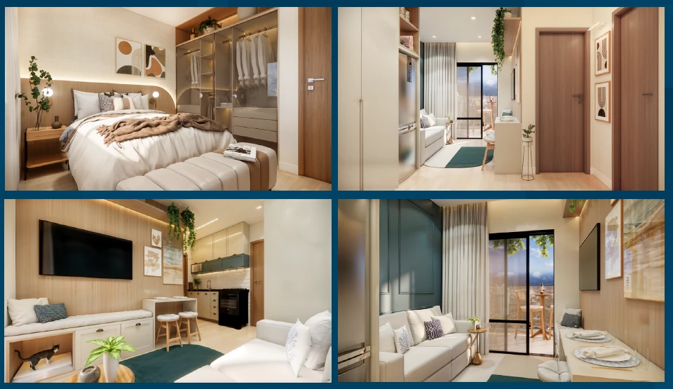 Quarto - sala - varanda gourmet