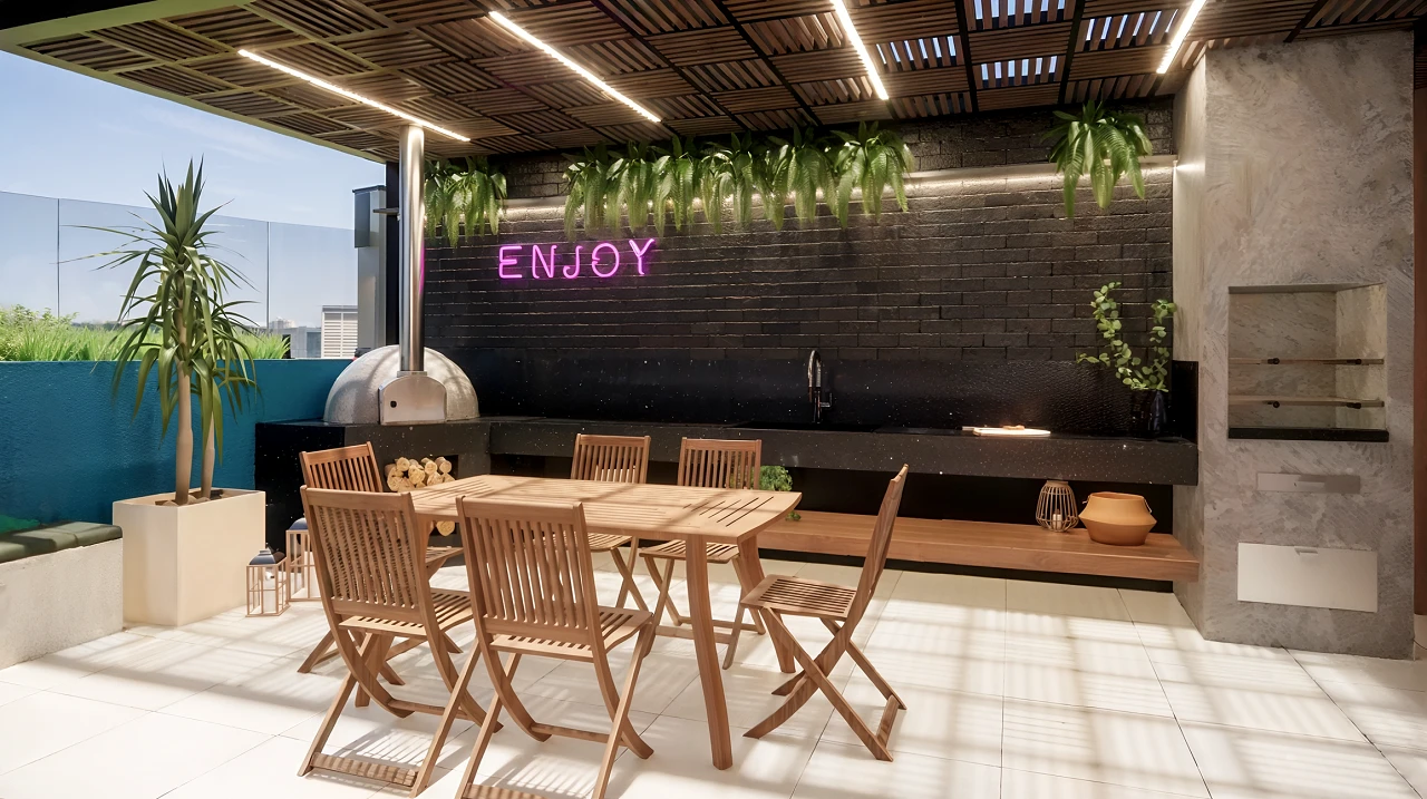 Churraqueira com forno de pizza