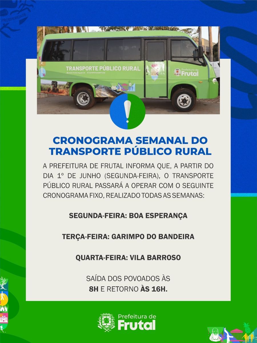 Atenção, moradores dos Povoados de Frutal!