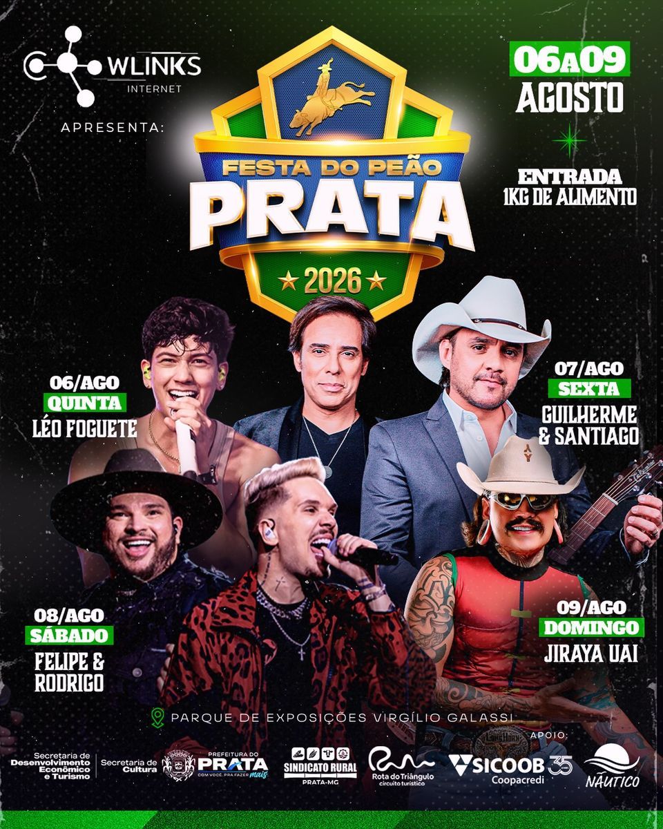 Festa do Peão do Prata 2026 promete movimentar a região com quatro dias de shows e rodeio