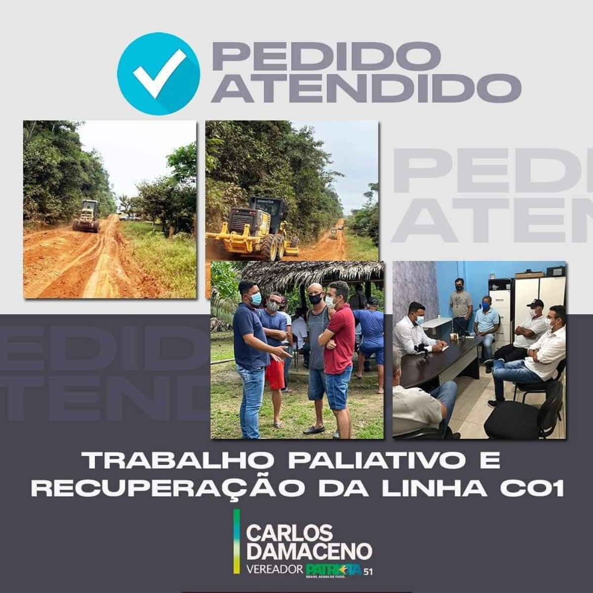 Capa da notícia Recuperação da linha C01 a pedido do Vereador Carlos Damaceno.