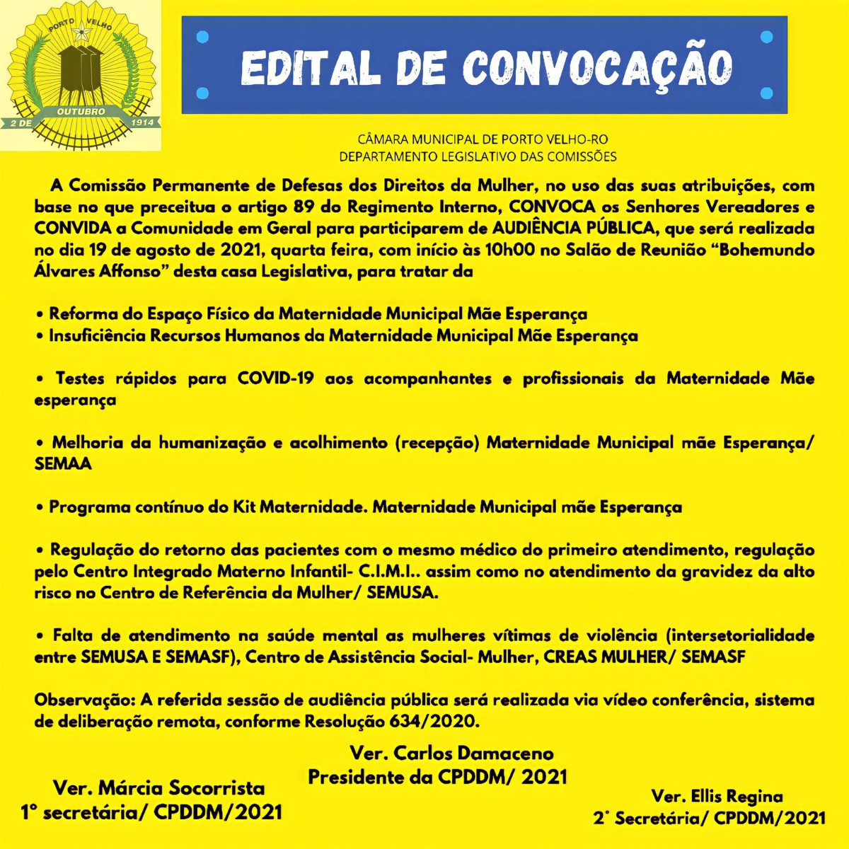 Capa da notícia Edital de Convocação
