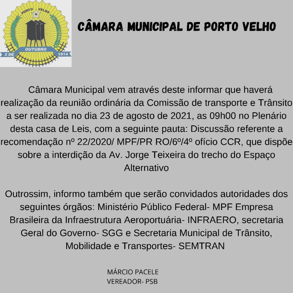 Capa da notícia Reunião Ordinária!