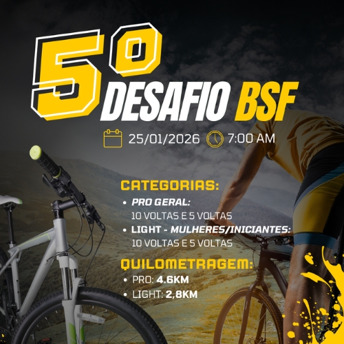 Banner do Evento 5º Desafio BSF NO CT ALTO GIRO