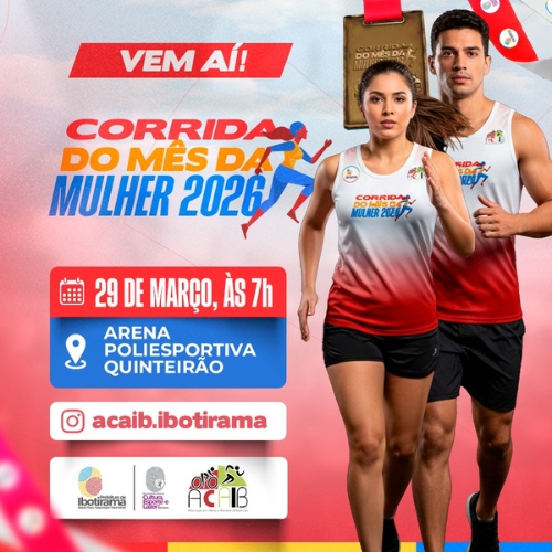 Banner do Evento Corrida do Mês da Mulher - 2026