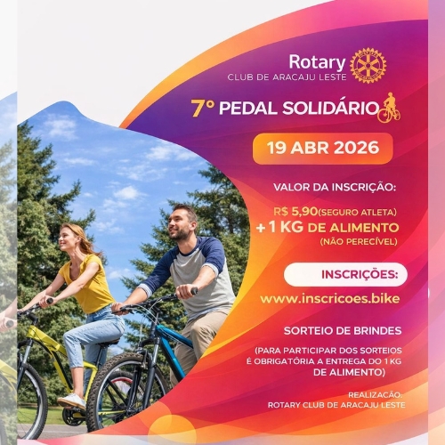 Banner do Evento 7º Pedal Solidário - Rotary Club de Aracaju Leste 