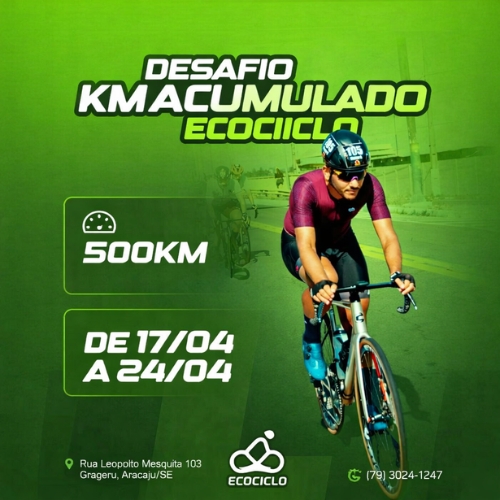 Banner do Evento Desafio KM Acumulado 500 km On-Line - Ecociiclo