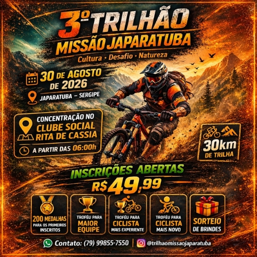 Banner do Evento 3º Trilhão Missão Japaratuba