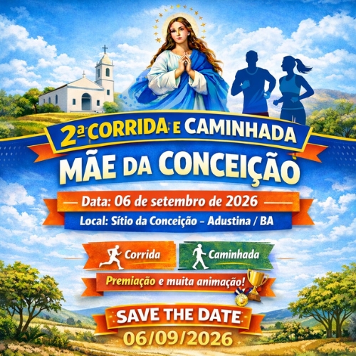 Banner do Evento 2ª Corrida e Caminha Mãe de Conceição 