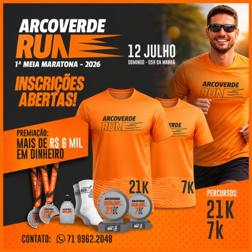 Banner do Evento Arcoverde RUN - 1ª Meia Maratona