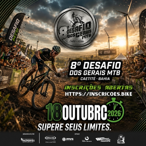 Banner do Evento 8º Desafio dos Gerais - MTB 
