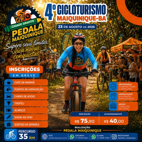 Banner do Evento 4º Cicloturismo de Maiquinique - 2026