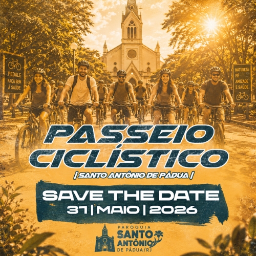 Banner do Evento Passeio Ciclístico - Paróquia Santo Antônio de Pádua