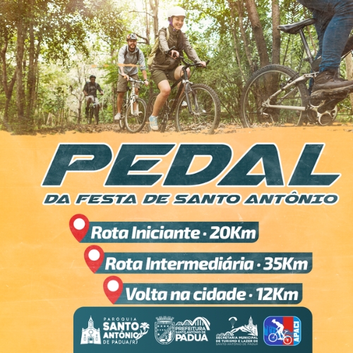 Banner do Evento Pedal Mountain Bike - Paróquia Santo Antônio de Pádua