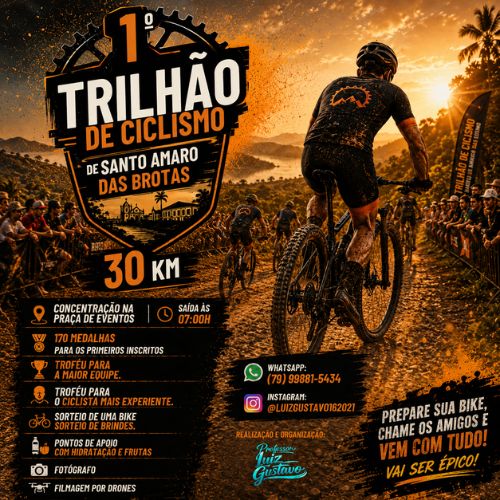 Banner do Evento 1º Trilhão de Ciclismo de Santo Amaro das Brotas - 2026