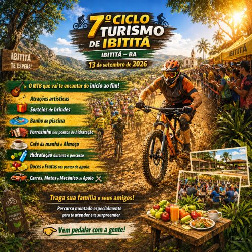 Banner do Evento 7º Cicloturismo de Ibititá - 2026