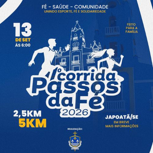 Banner do Evento 1ª Corrida Passos da Fé