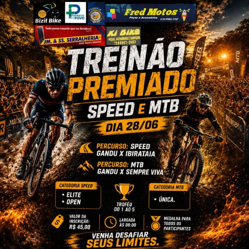 Banner do Evento Treinão Premiado Speed e MTB - 2026