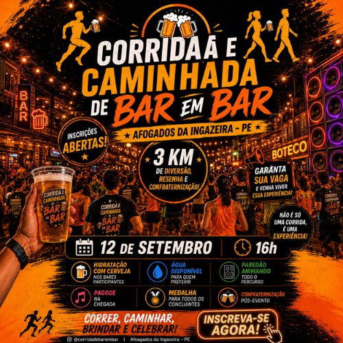 Foto do evento Corrida e Caminhada de Bar em Bar - 2026
