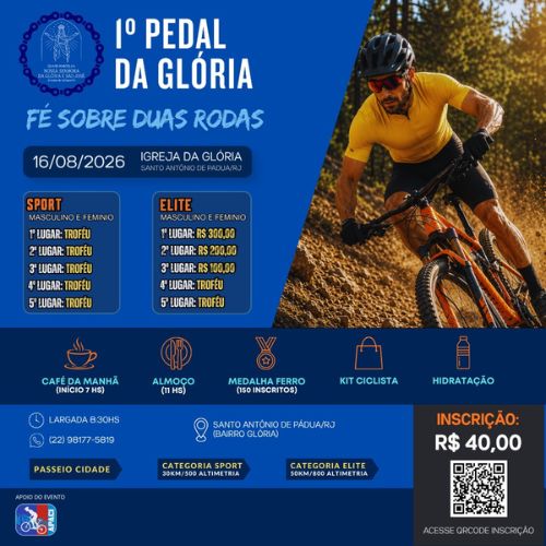 Banner do Evento 1º PEDAL DA GLÓRIA