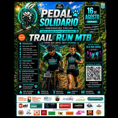 Banner do Evento Pedal Solidário de Engenheiro Coelho - 10 Edição