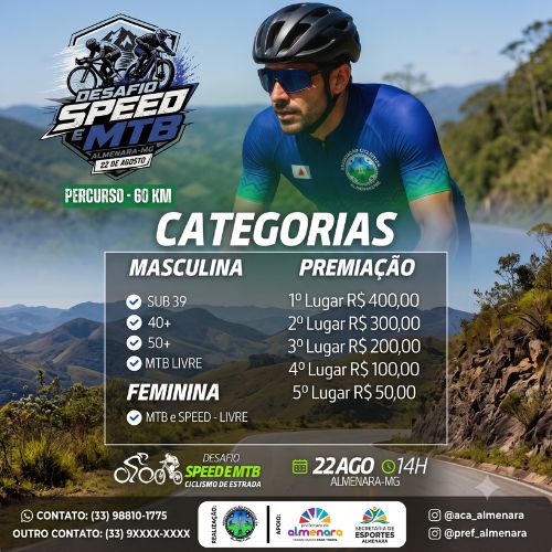 Banner do Evento Desafio Speed e MTB - Almenara 2026