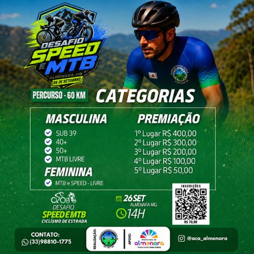 Foto do evento Desafio Speed e MTB - Almenara 2026