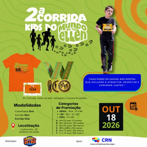 Banner do Evento 2ª Corrida Kids do Mundo da Tia Ellen - 2026