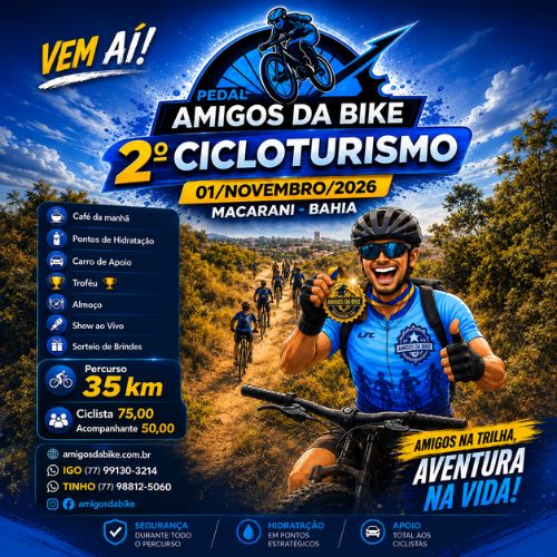 Banner do Evento Pedal Amigos da Bike - 2ª Cicloturismo 